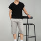 Men’s Light Grey Utility Capri Shorts – Relaxed Fit Casual Below Knee Shorts