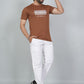 Men’s White Los Angeles Printed Textured T-Shirt
