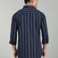 Dark Blue Vertical Striped Casual Shirt for Men – Premium Stripe Shirt