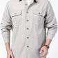 Men’s Cargo Jacket Shirt | 100% Cotton | 2 Pocket Utility Overshirt | Casual & Outdoor Wear | Breathable & Lightweight Fabric