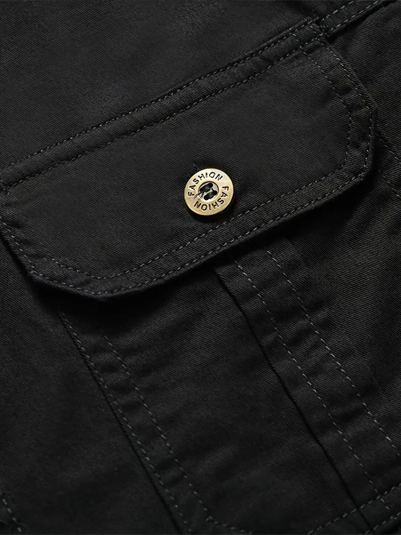 Men’s Cargo Jacket Shirt | 100% Cotton | 2 Pocket Utility Overshirt | Casual & Outdoor Wear | Breathable & Lightweight Fabric