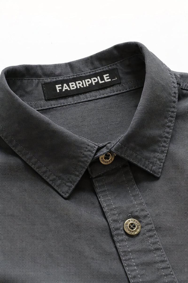 Men’s Cargo Jacket Shirt | 100% Cotton | 2 Pocket Utility Overshirt | Casual & Outdoor Wear | Breathable & Lightweight Fabric