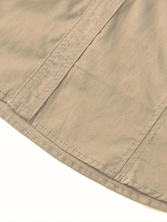 Men’s Khaki Utility Casual Shirt – Premium Full Sleeve Relaxed Fit Shirt