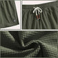 Men’s Green Waffle Texture Shorts – Relaxed Fit Casual Shorts