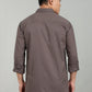 Men’s Dark Grey Utility Casual Shirt – Premium Full Sleeve Solid Shirt