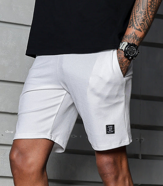 Men's Casual Slim Fit Shorts[WHITE] | Stylish Above Knee Shorts with Elastic Waist | Summer Wear for Gym, Lounge, Travel & Outdoor