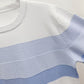 Men's Sky Blue Striped Knitted T-Shirt