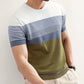 Men's Green Color Block Knitted T-Shirt