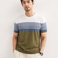 Men's Sky Blue Striped Knitted T-Shirt