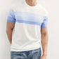 Men's Sky Blue Striped Knitted T-Shirt
