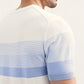 Men's Sky Blue Striped Knitted T-Shirt