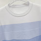 Men's Sky Blue Striped Knitted T-Shirt