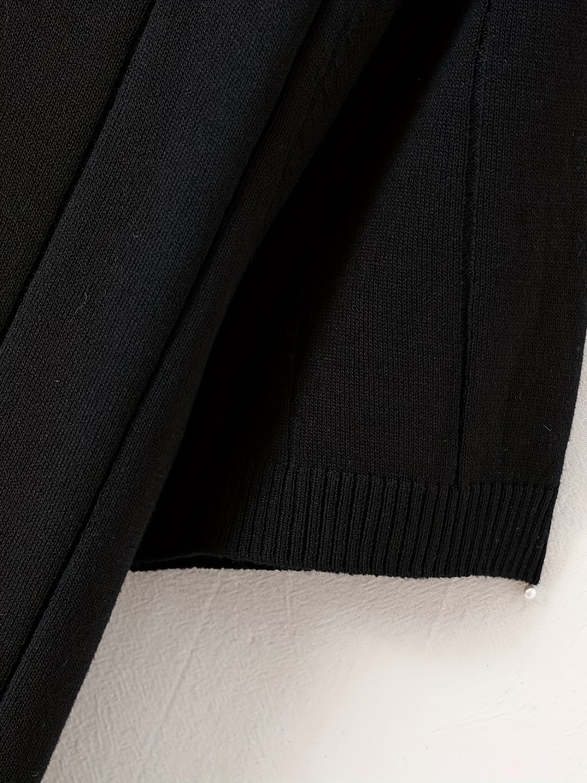 Men's Black Textured Knitted T-Shirt