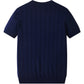 Men's Navy Blue Textured Knitted T-Shirt