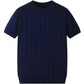Men's Navy Blue Textured Knitted T-Shirt