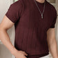 Men's Brown Textured Knitted T-Shirt