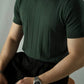 Men's Forest Green Textured Knitted T-Shirt