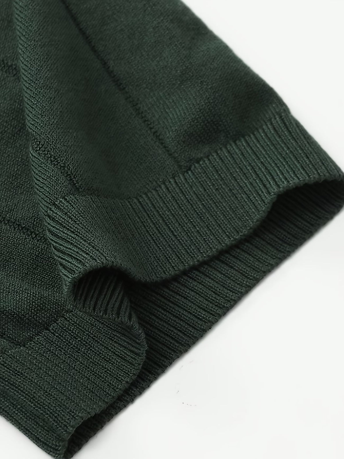 Men's Forest Green Textured Knitted T-Shirt