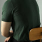 Men's Forest Green Textured Knitted T-Shirt