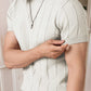 Men's White Textured Knitted T-Shirt