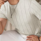 Men's White Textured Knitted T-Shirt