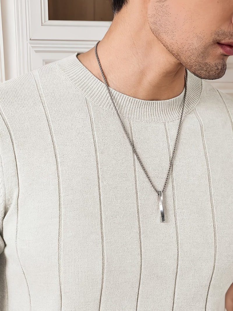 Men's White Textured Knitted T-Shirt