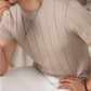 Men's Beige Textured Knitted T-Shirt