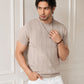 Men's White Textured Knitted T-Shirt