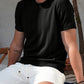 Men's Black Textured Knitted T-Shirt