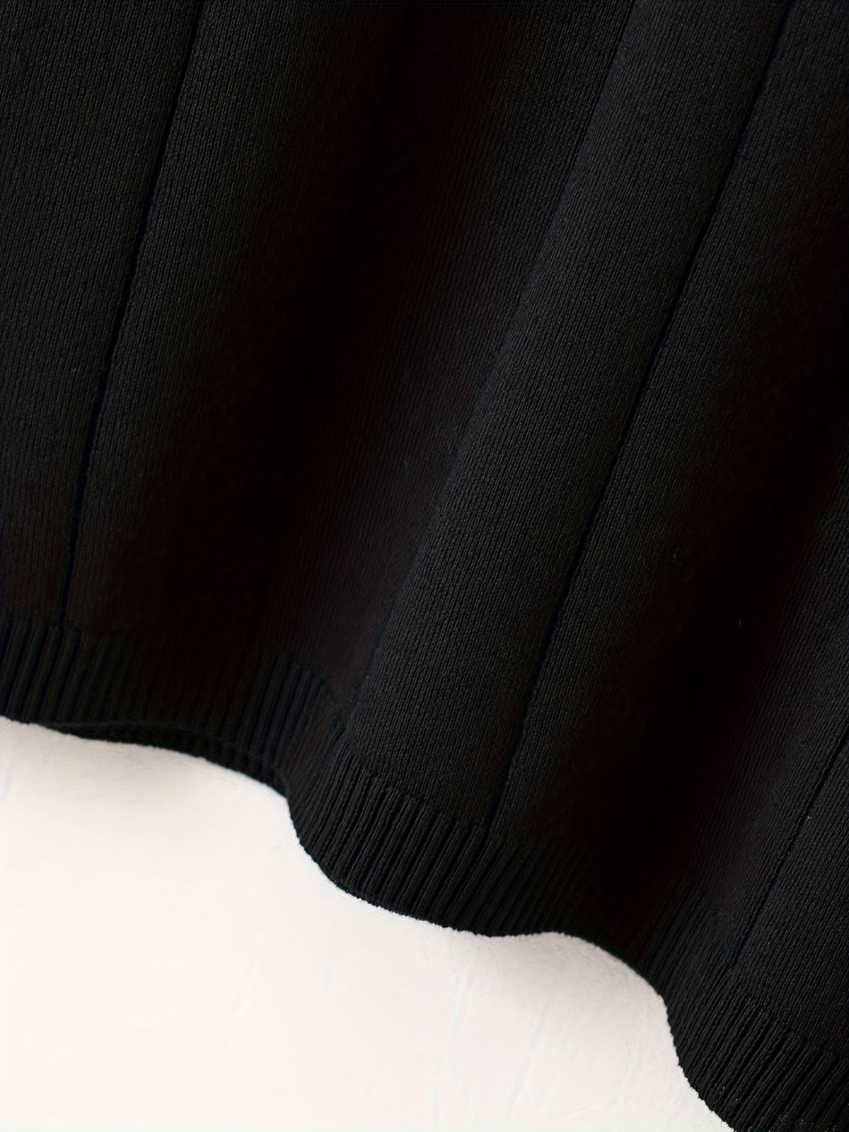 Men's Black Textured Knitted T-Shirt