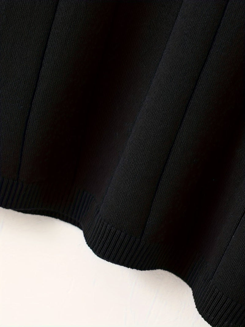 Men's Black Textured Knitted T-Shirt