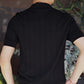 Men's Black Textured Knitted T-Shirt