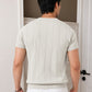 Men's White Textured Knitted T-Shirt