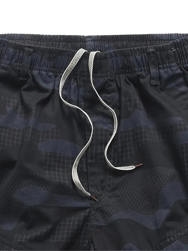 Men’s Black Camo Utility Cargo Shorts