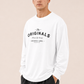 Men's White Printed Oversized Full Sleeve T-Shirt