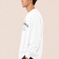 Men's White Printed Oversized Full Sleeve T-Shirt