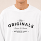 Men's White Printed Oversized Full Sleeve T-Shirt