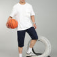 Men’s Blue Utility Capri Shorts – Relaxed Fit Casual Below Knee Shorts