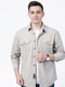 Men’s Light Grey Utility Casual Shirt – Premium Relaxed Fit Overshirt