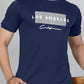 Men’s Navy Blue Los Angeles Printed Textured T-Shirt