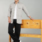 Men’s Light Grey Utility Casual Shirt – Premium Full Sleeve Solid Shirt
