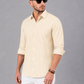 Men’s Yellow & White Vertical Striped Full Sleeve Casual Shirt