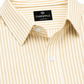 Men’s Yellow & White Vertical Striped Full Sleeve Casual Shirt