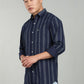 Dark Blue Vertical Striped Casual Shirt for Men – Premium Stripe Shirt