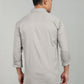 Men’s Light Grey Utility Casual Shirt – Premium Full Sleeve Solid Shirt