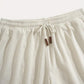 Men’s Off White Textured Casual Shorts – Premium Waffle Knit Summer Shorts