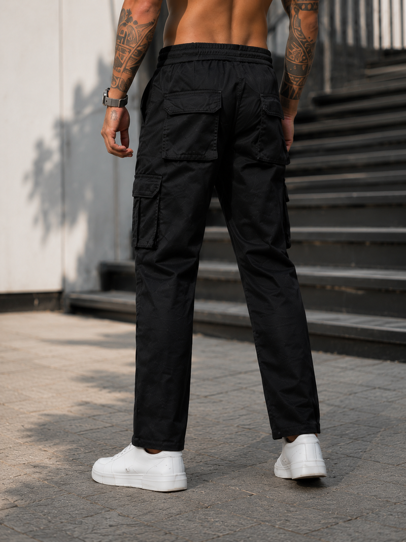 Men’s Black Cargo Pants with Utility Pockets