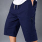 Men’s Royal Blue Utility Capri Shorts – Relaxed Fit Casual Below Knee Shorts