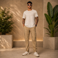Men’s Beige Cargo Pants – Relaxed Fit Utility Streetwear Trousers