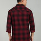 Men’s Maroon Black Checked Casual Shirt – Premium Full Sleeve Check Shirt